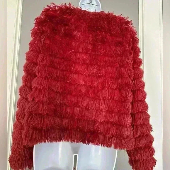 Furry Burgundy Jacket (45) - Picture 5 of 10